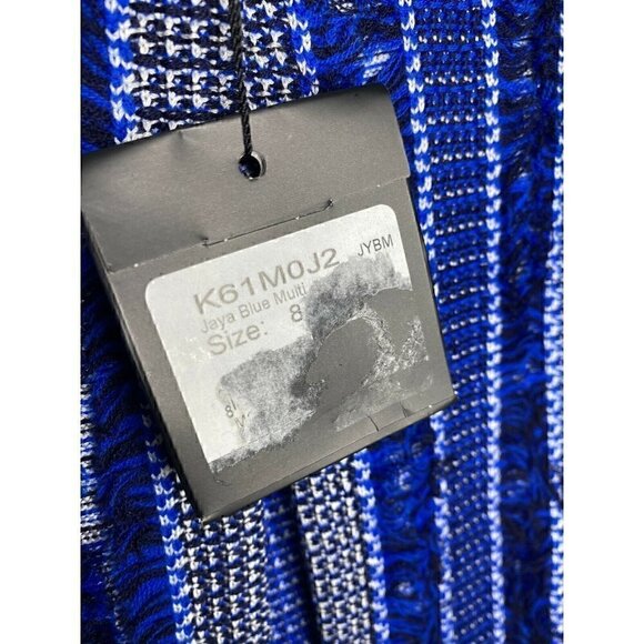 NEW St John Jacket Size 8 Women's Damik Fil Coupé Overcoat In Jaya Blue Multi - Picture 5 of 6